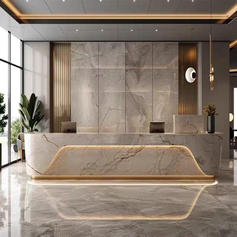 Home Office Tienda - Piso elegante mesa de recepção luxo