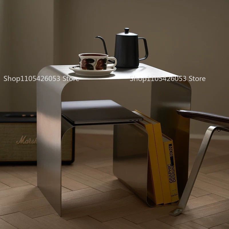Home Office Sofa - Mesa Lateral Moderna em Aço Inoxidável