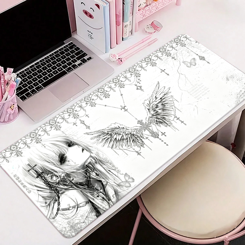 Home Office Pc - Mousepad de Couro Preto e Branco