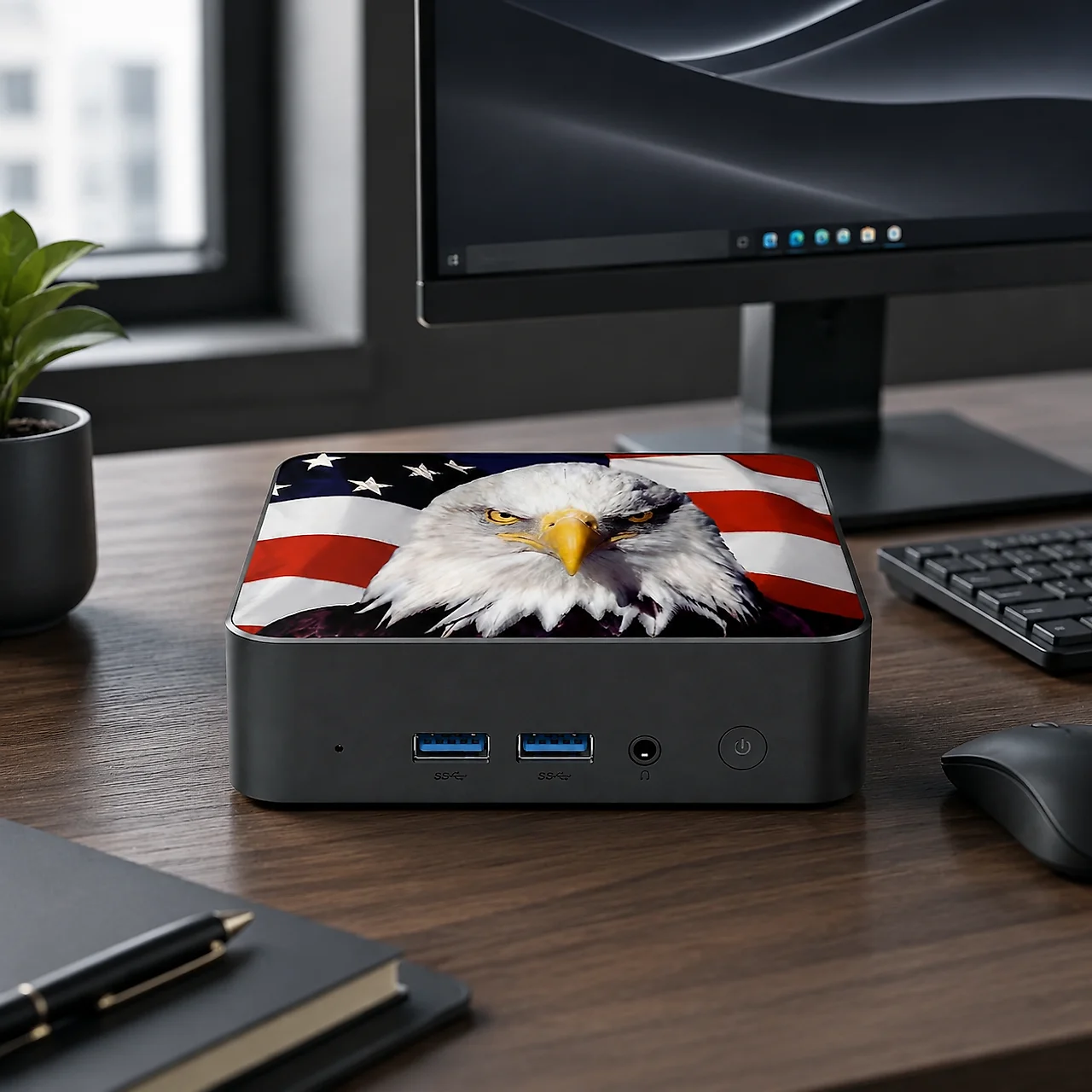 Mini PC Temático da Bandeira d - Home Office Pc avaliação e preço