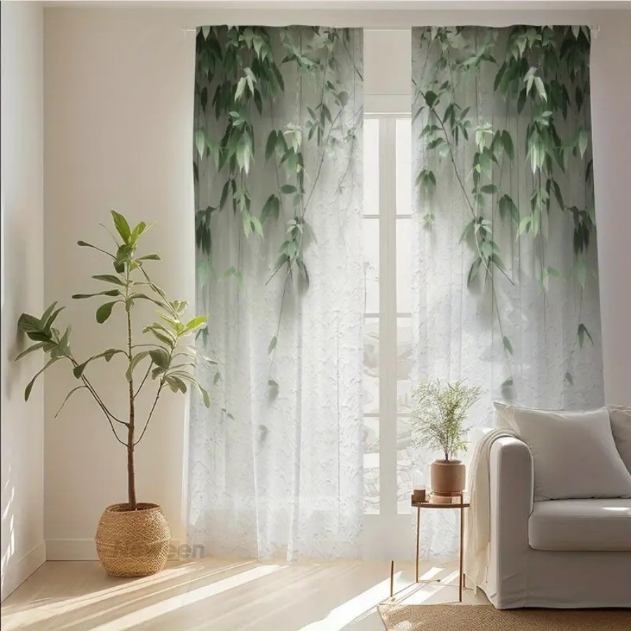 2PCS Cortina Transparente com  - Home Office Minimalist avaliação e preço