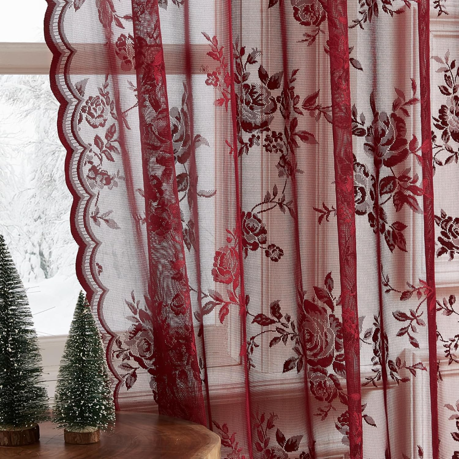 1 pc borgonha cortinas de rend - Home Office Pc avaliação e preço