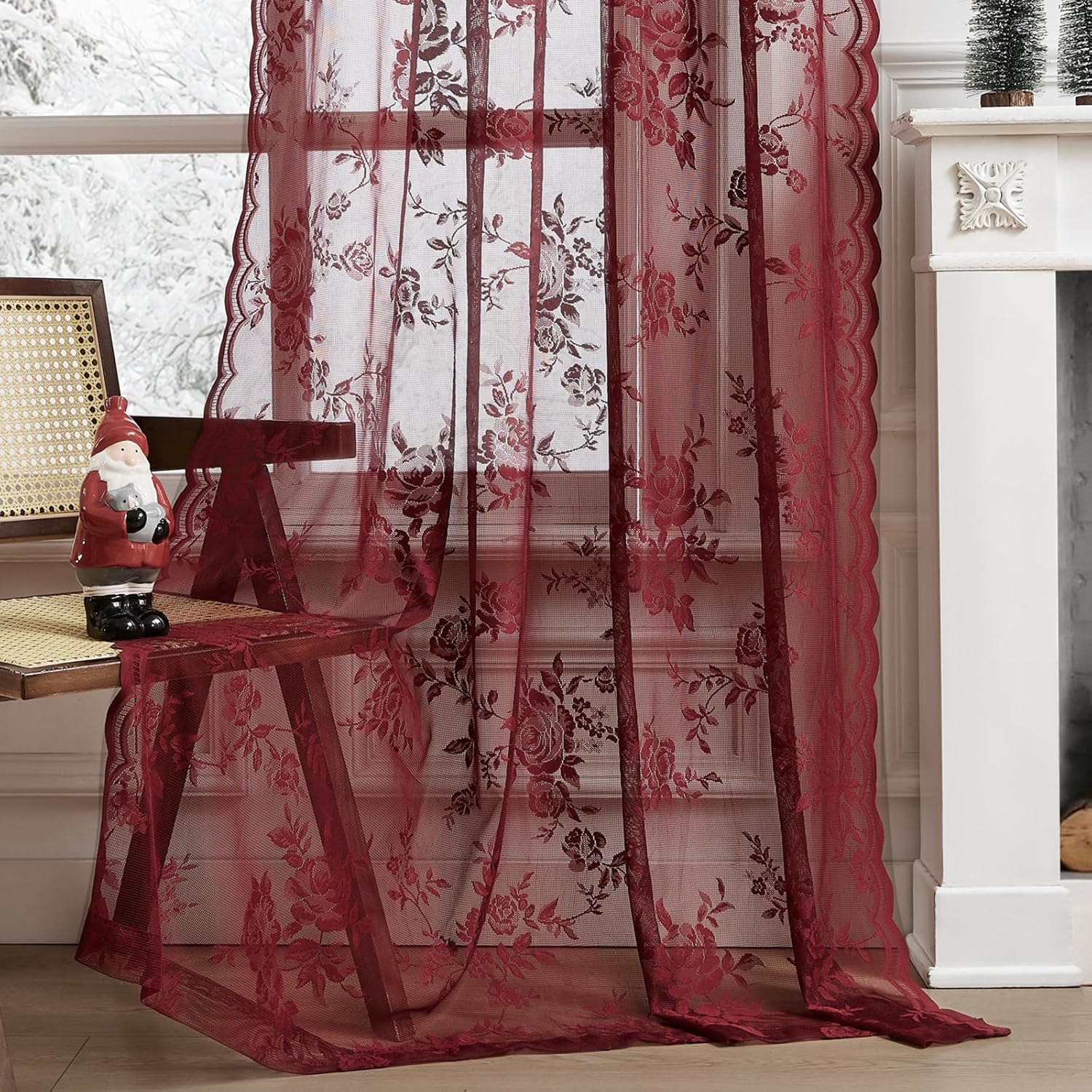 1 pc borgonha cortinas de rend - Home Office Pc avaliação e preço