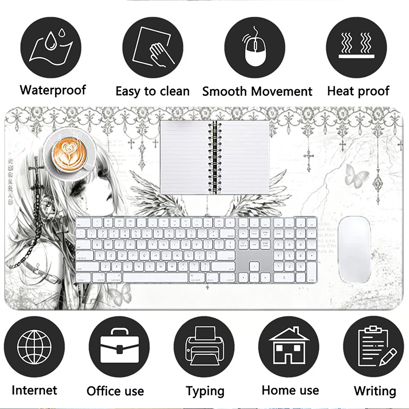Mousepad de Couro Preto e Bran - Home Office Pc avaliação e preço